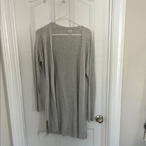 Gray Open Front Cardigan
